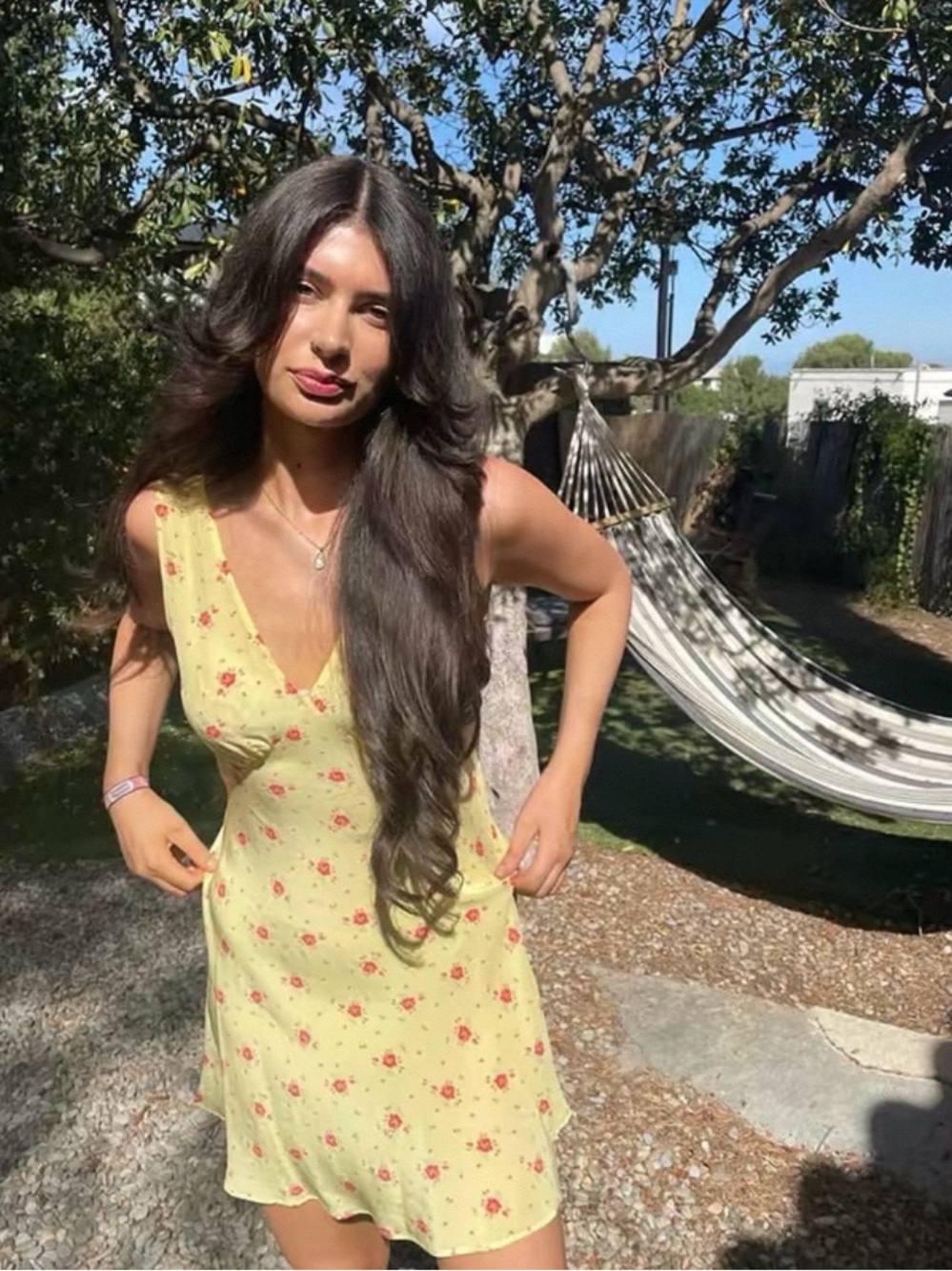 Realisation Par 100% silk Isabelli Dress Yellow Floral Slip Dress XXS